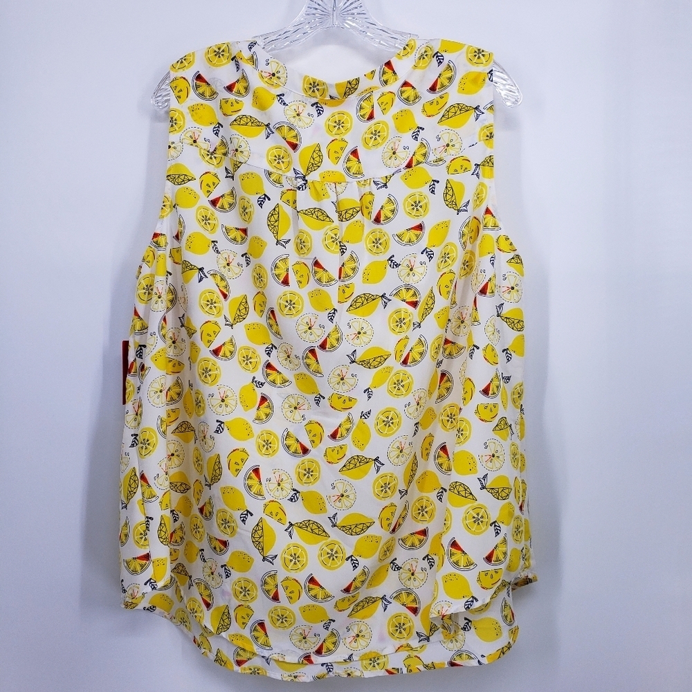 # Molly & Isadora Lemons Sleeveless Top Tank Plus 2X - Picture 2 of 5